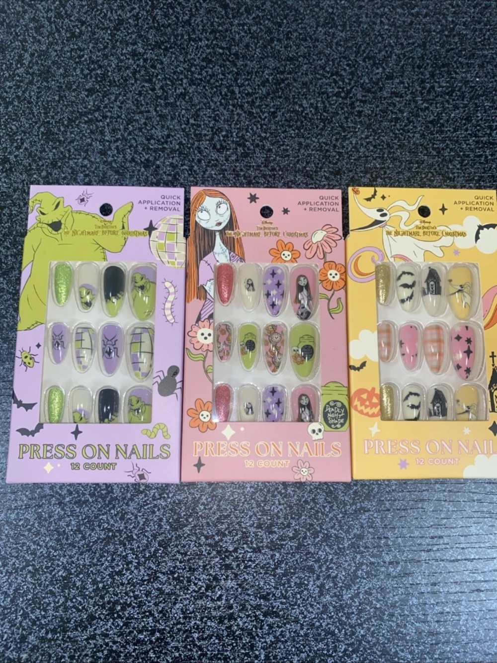 Disney Nightmare before Christmas Halloween press on nails women girl manicure